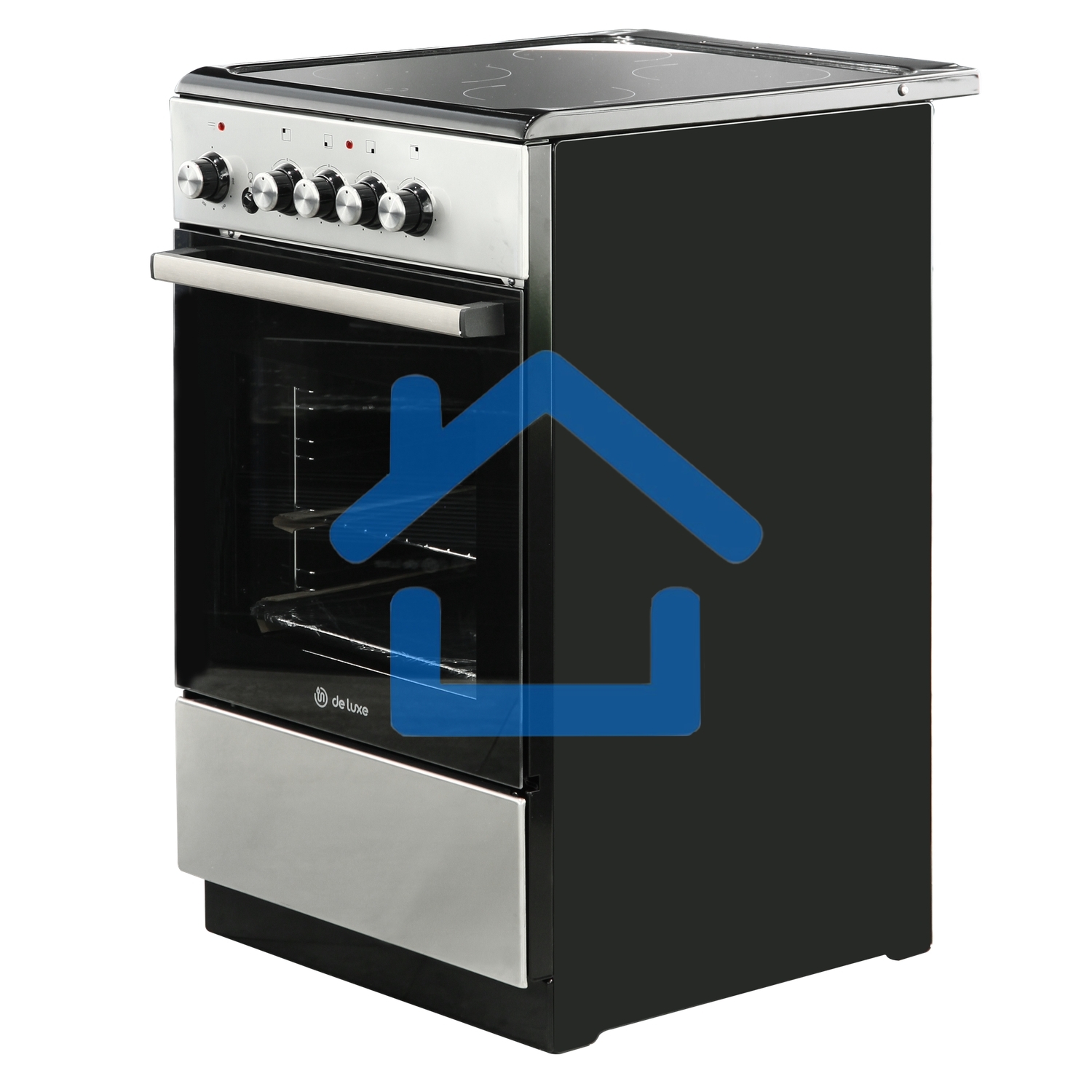 Плита электрическая De Luxe 506004.04ЭС-010 серебристый, конфорок 4 шт, духовка 60 л, 50 см x 87 см x 60 см