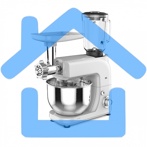 Планетарный миксер BQ MX620 White. Максимальная мощность 1600 Вт / Чаша из нержавеющей стали 5 л / 6 скоростей + импульсный режим