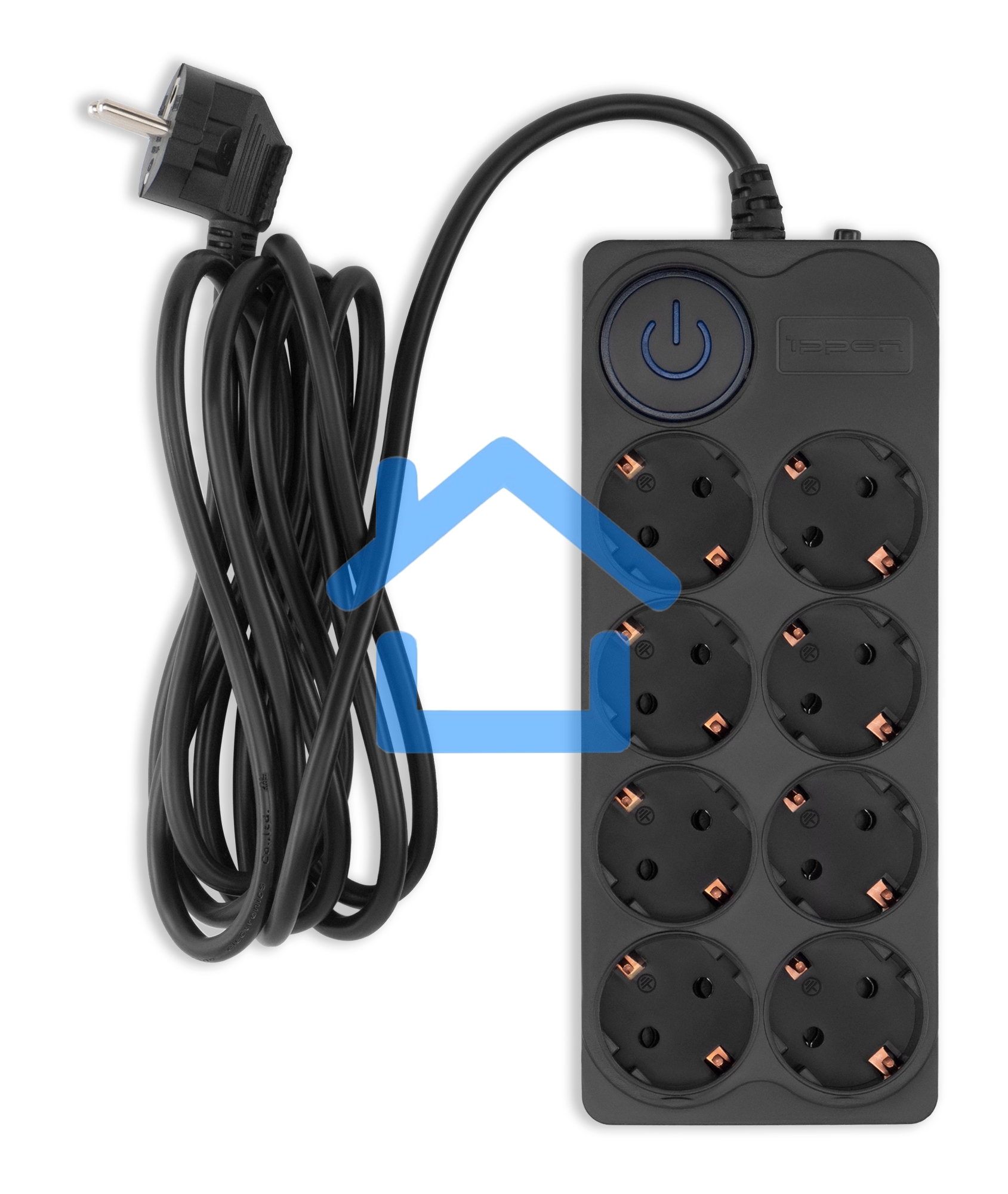 Сетевой фильтр Ippon BK-8-EU-3-10-B 3м (8 розеток) черный (коробка)