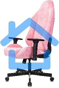 Кресло игровое Knight N1 Fabric розовый Velvet 36 с подголов. крестовина металл