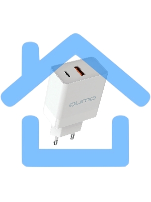 Сетевое зарядное устройство Qumo Energy light (Charger 0052) PD 20W, 2USB, Type-C + QC3.0, белый