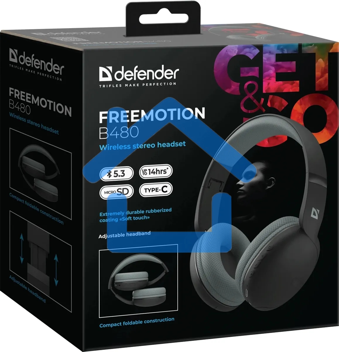 Беспроводная гарнитура Defender FreeMotion B480 черный