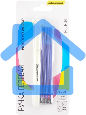 Ручка гелевая Silwerhof NG Reserve Erase, d=0.5мм, синие чернила, в компл.:4 стержня блистер сменный стержень стираемая