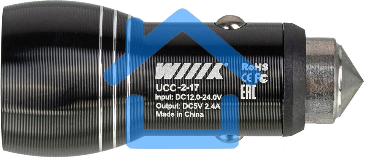 Автомобильное зарядное устройство Wiiix UCC-2-17B 2.4A+1A универсальное черный