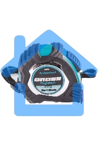 Рулетка Magnetisch, 3м х 16мм,обрезин. корпус,автоматич. фиксация, нейлон. покр.,магн. зацеп Gross