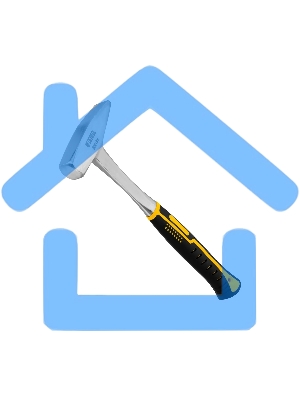 Молоток слесарный Denzel 600 г цельнометаллический, двухкомпонентная рукоятка