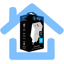 Сетевое зарядное устройство Qumo Energy light (Charger 0052) PD 20W, 2USB, Type-C + QC3.0, белый