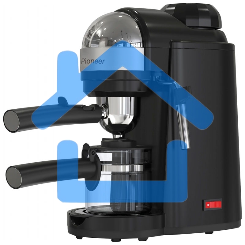 Кофеварка рожковая Pioneer CM106P черный, исп. кофе - молотый, 0.24 л, 800 Вт, 3.5 Бар.