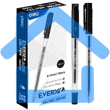 Ручка гелевая Deli EveryU EG83-BK прозрачный, d=0.7мм, черные чернила, 1 стержень, круглая