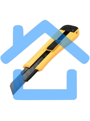 Технический нож Deli DL018 18мм, ударопрочный корпус, автоматическая блокировка, прорезиненная рукоятка