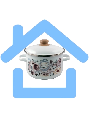 Кастрюля Appetite 1RD221М Roses с крышкой, эмалированная сталь, цилиндрическая 5,5 л