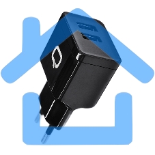 Сетевое зарядное устройство Qumo Energy (Charger 0062), 2 USB, 3.1A, Micro USB cable, черный