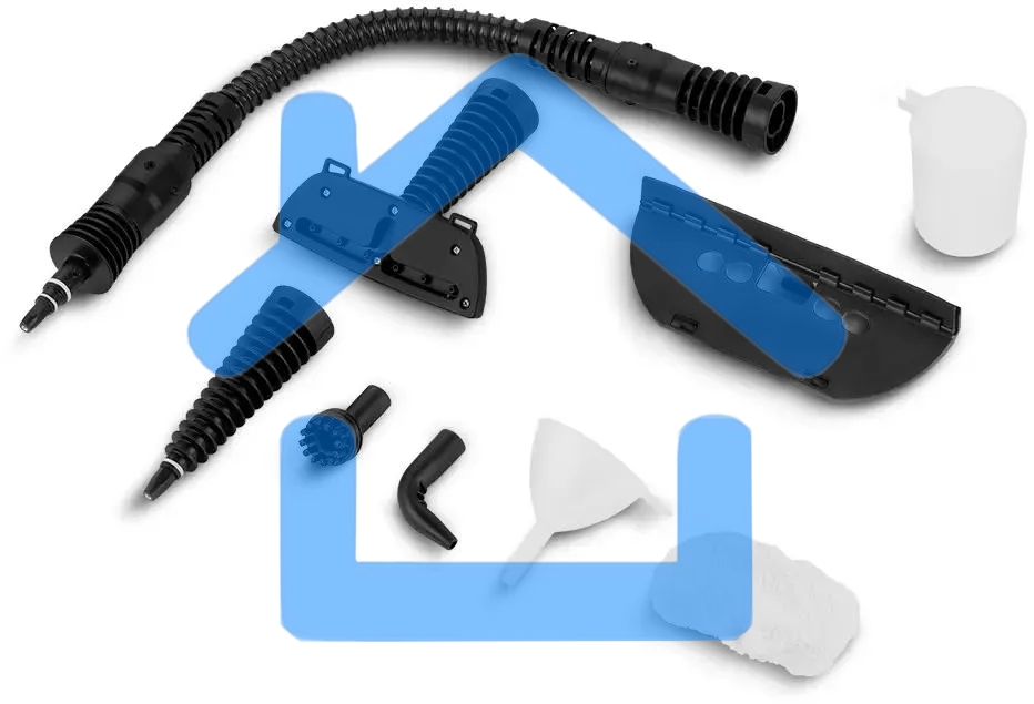 Пароочиститель ручной Kitfort КТ-9195 1050Вт черный/фиолетовый