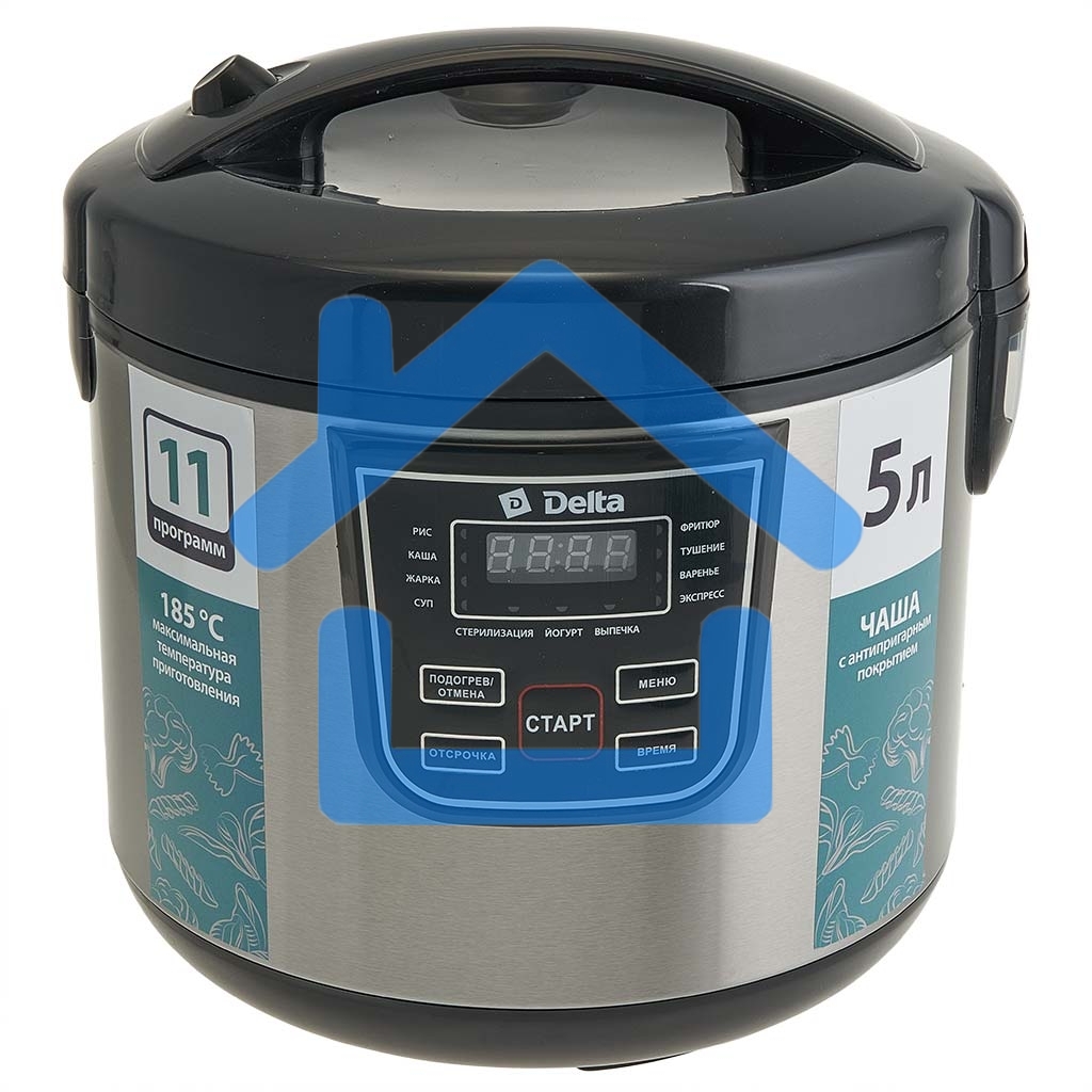 Мультиварка DELTA DL-6527 черная: 900 Вт,5л, 11 ПРОГРАММ (4)