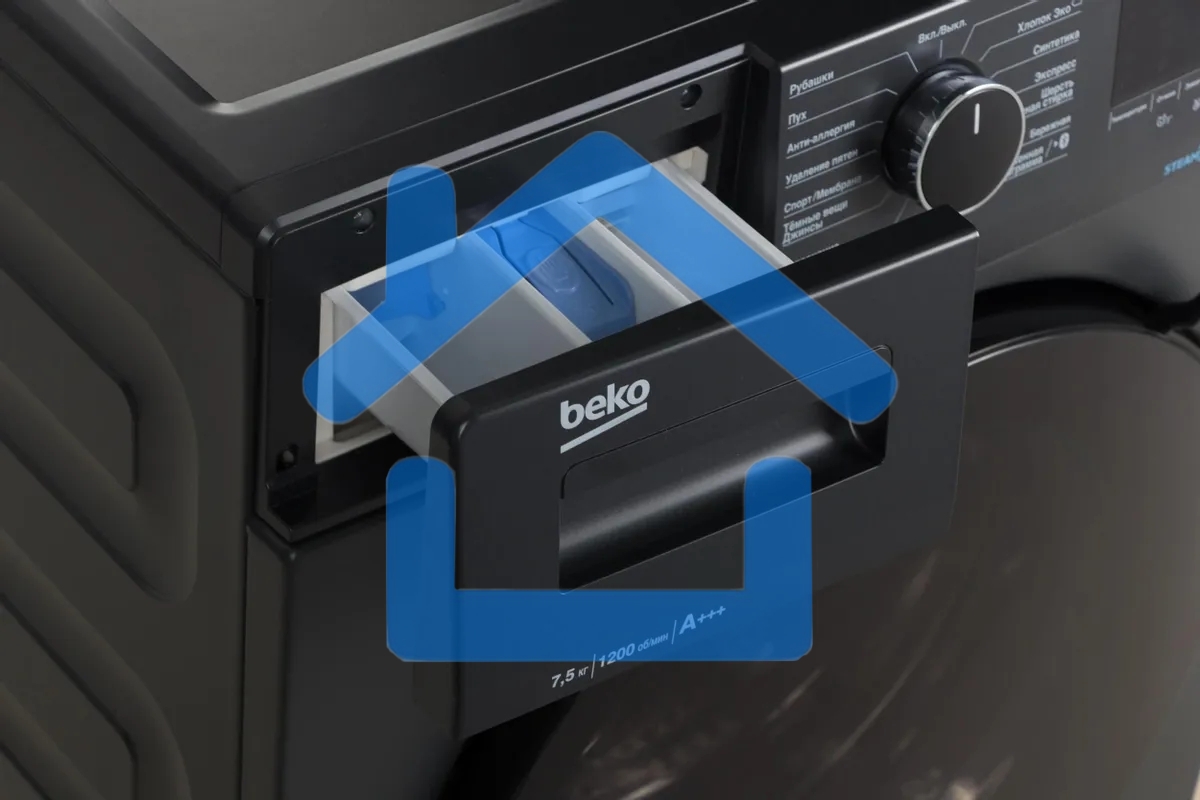 Стиральная машина Beko WSPE7H616A темно-серый, загрузка фронтальная 7,5 кг, 1200 об/мин., класс: А