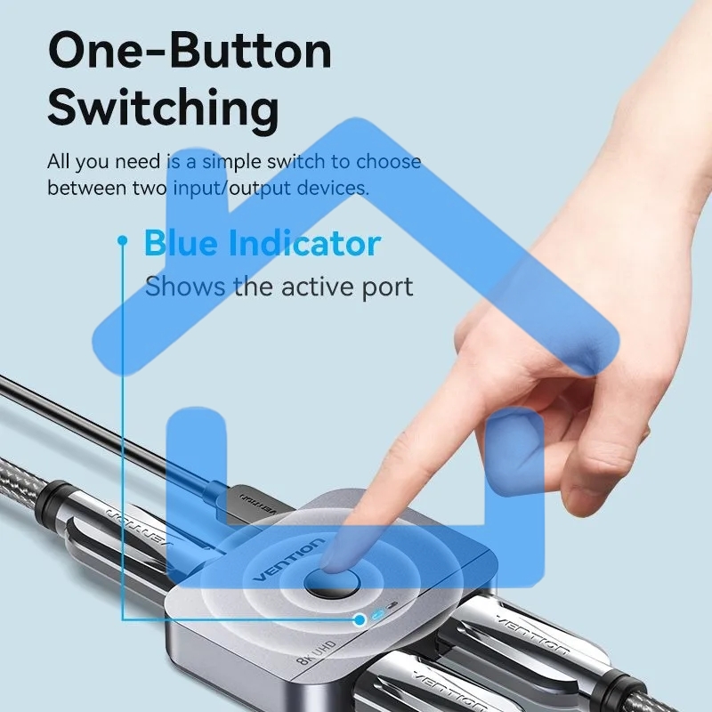 Переключатель - разветвитель Vention HDMI v2.1 двунаправленный 2x1/1x2