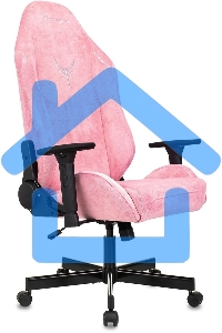 Кресло игровое Knight N1 Fabric розовый Velvet 36 с подголов. крестовина металл