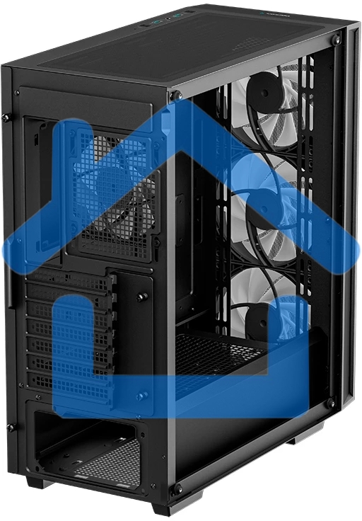 Компьютерный корпус Deepcool MATREXX 55 MESH V4 без БП, боковое окно (закаленное стекло), 3xARGB LED 140мм вентилятора спереди, 1xARGB LED 120мм вентилятор сзади, черный, ATX