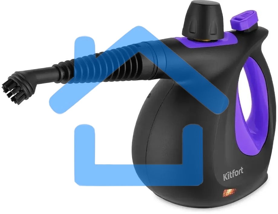 Пароочиститель ручной Kitfort КТ-9195 1050Вт черный/фиолетовый