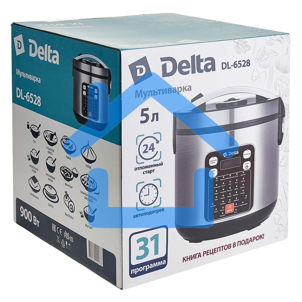 Мультиварка DELTA DL-6528 черная: 900 Вт,5л, 31 ПРОГРАММА (4)