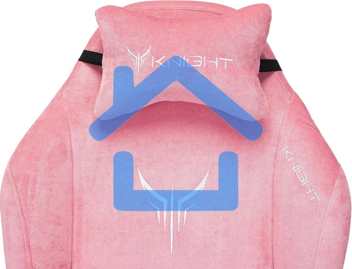 Кресло игровое Knight N1 Fabric розовый Velvet 36 с подголов. крестовина металл