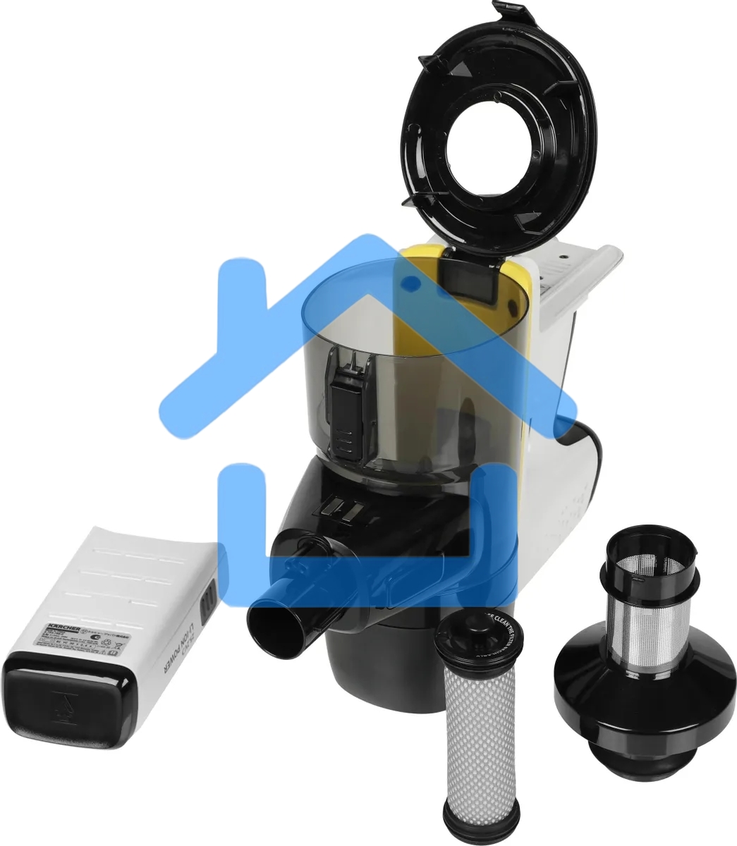 Пылесос вертикальный/ручной Karcher VC 6 Cordless ourFamily белый/черный, питание от аккумулятора, 250 Вт, уборка сухая, пылесборник 0.8 л, работа от АКБ max - 50 мин