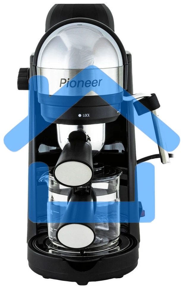 Кофеварка рожковая Pioneer CM106P черный, исп. кофе - молотый, 0.24 л, 800 Вт, 3.5 Бар.