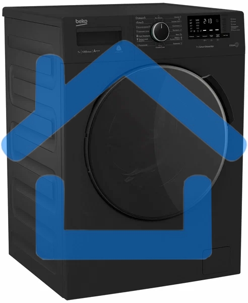 Стиральная машина Beko WSPE7612A антрацит, загрузка фронтальная 7 кг, 1200 об/мин., класс: А
