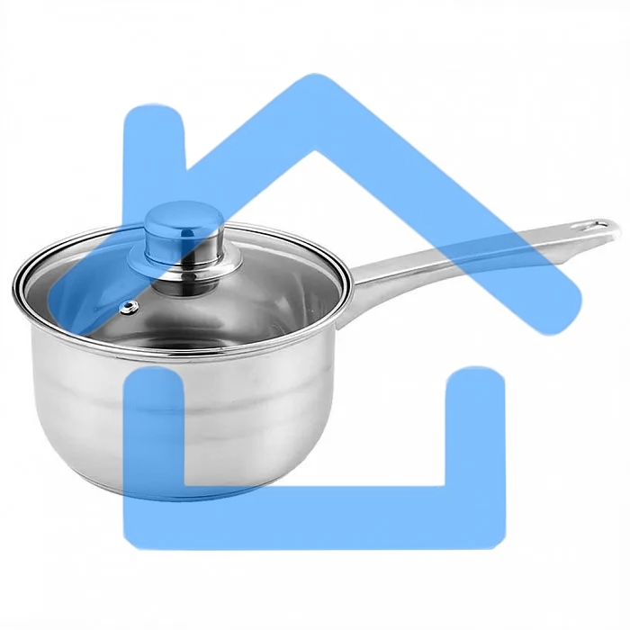 Ковш WEBBER BE-155/2 из нерж стали со стеклянной крышкой (d=16; 1.9 л) (12)