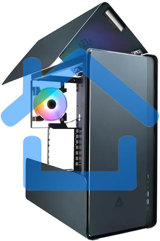 Компьютерный корпус Azza Cast черный без БП ATX 3x120мм 2x140мм 2xUSB 3.0 audio bott PSU