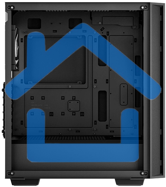 Компьютерный корпус Deepcool MATREXX 55 MESH V4 без БП, боковое окно (закаленное стекло), 3xARGB LED 140мм вентилятора спереди, 1xARGB LED 120мм вентилятор сзади, черный, ATX