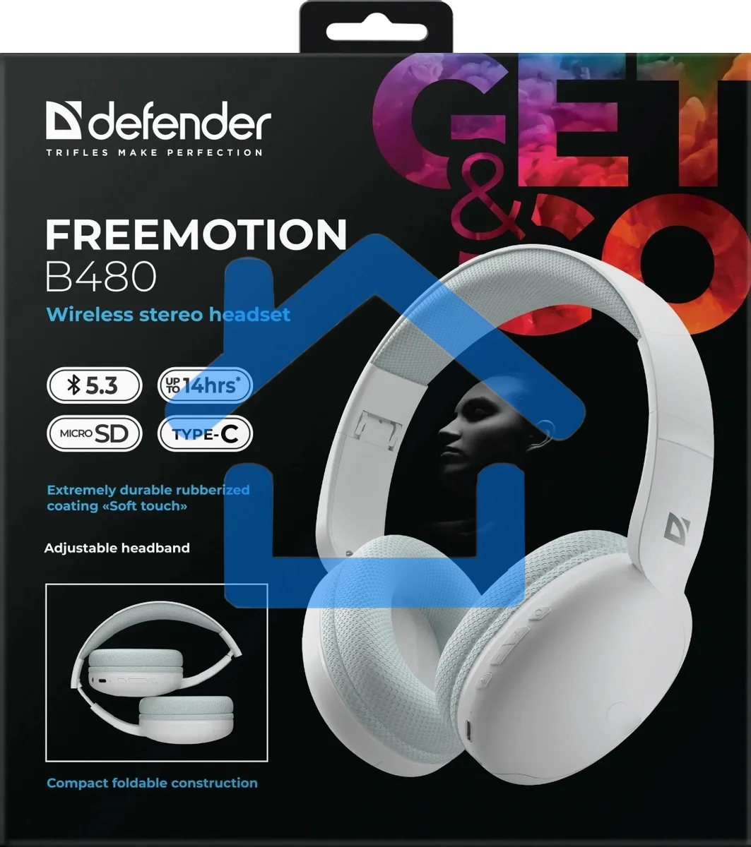 Беспроводная гарнитура DEFENDER (63481) FreeMotion B480 белый