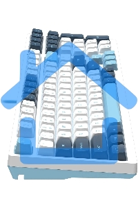 Клавиатура проводная A4Tech Fstyler FS300 (FS300 PANDA SNOWBOARDING), USB, белый/синий