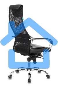 Кресло руководителя Бюрократ CH-609SL/BLACK TW-01 TW-11 черный, спинка сетка, искусст.кожа/ткань, крестовина хром