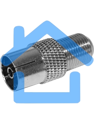 Переход гнездо F –гнездо TV. Коаксиальный переходник F на TV гнездо, никелированный сплав меди