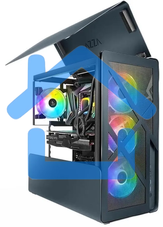 Компьютерный корпус Azza Cast черный без БП ATX 3x120мм 2x140мм 2xUSB 3.0 audio bott PSU