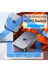 Переключатель - разветвитель Vention HDMI v2.1 двунаправленный 2x1/1x2