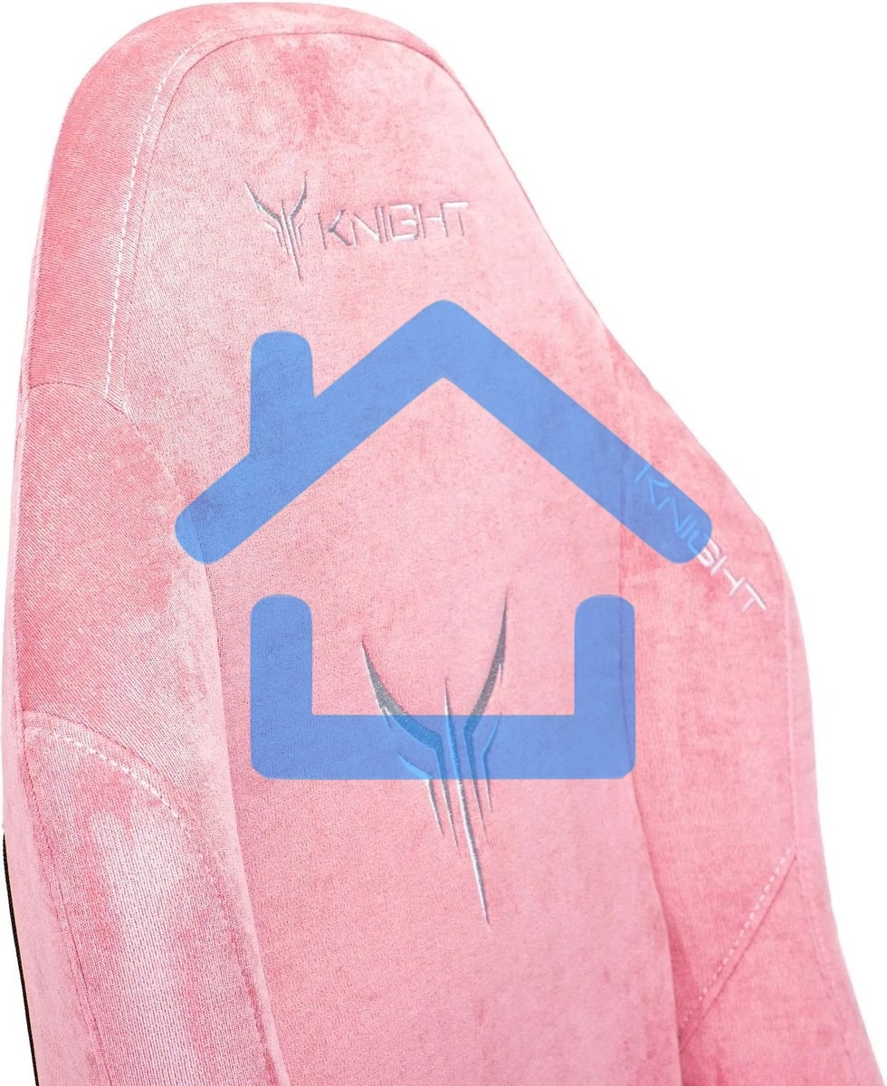 Кресло игровое Knight N1 Fabric розовый Velvet 36 с подголов. крестовина металл
