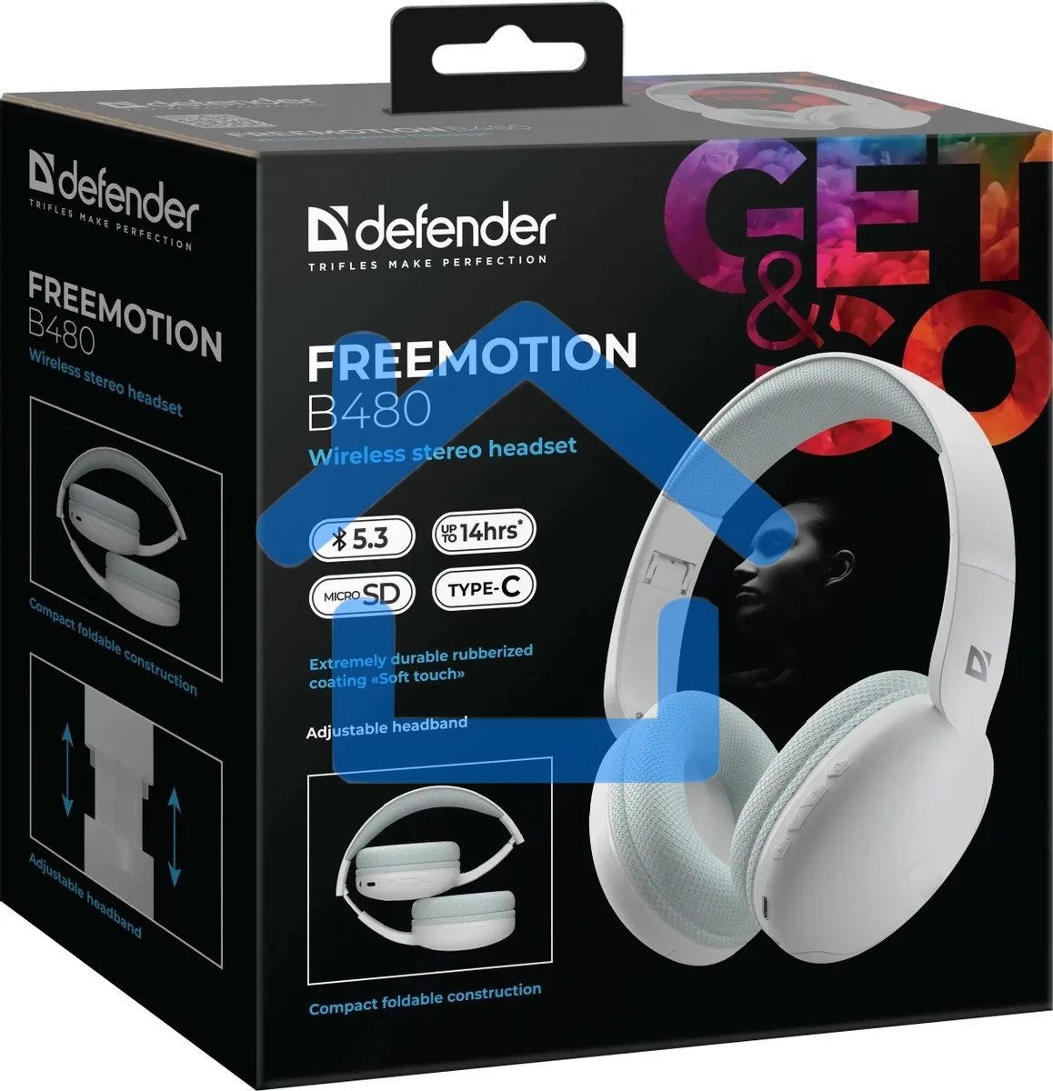 Беспроводная гарнитура DEFENDER (63481) FreeMotion B480 белый