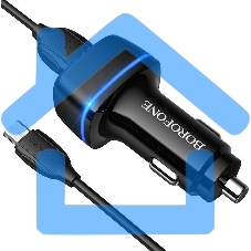 Автомобильная зарядка в прикуриватель BOROFONE (6931474735959) BZ14m белый