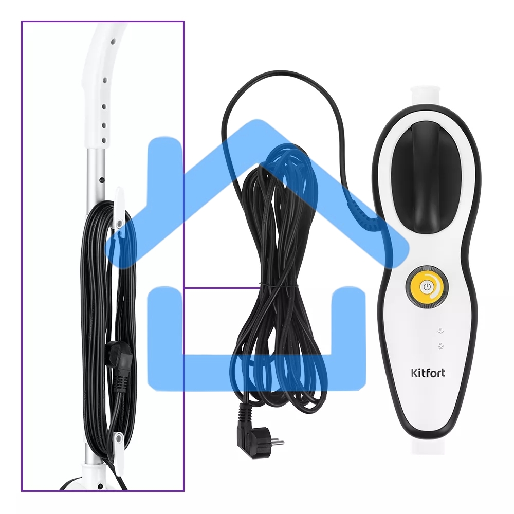 Швабра паровая Kitfort КТ-1045 1500Вт белый/черный