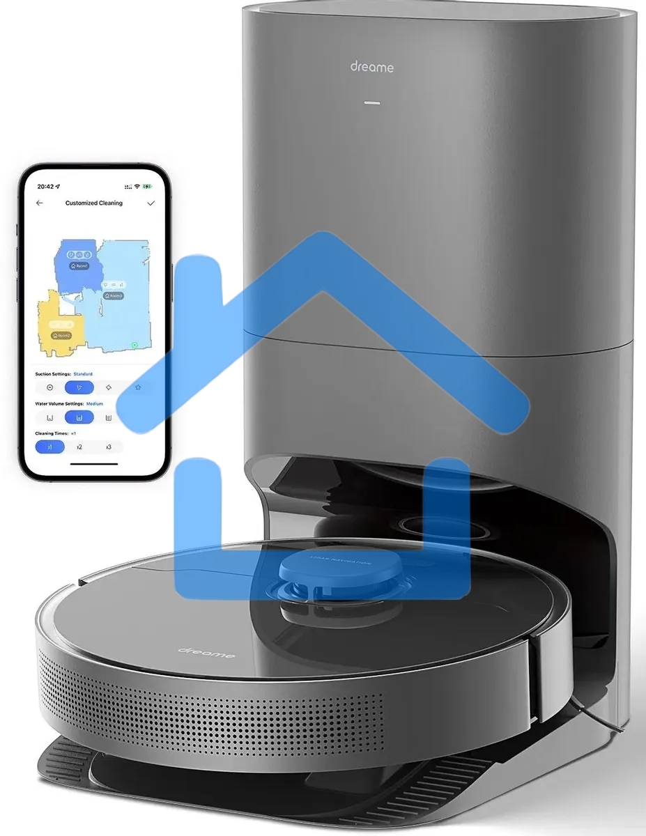 Робот-пылесос Dreame RLS6AD D10S Plus черный, 46 Вт, 5200 мА·ч Li-Ion, уборка сухая/влажная, пылесборник контейнер 0.4 л