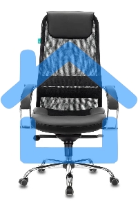 Кресло руководителя Бюрократ CH-609SL/BLACK TW-01 TW-11 черный, спинка сетка, искусст.кожа/ткань, крестовина хром