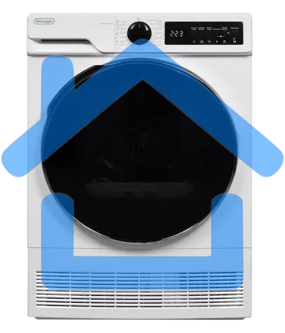 Сушильная машина DeLonghi DTD 8105 C FABIO белый, 8 кг, сушка - конденсационная, программ - 15, 59.6 x 84.5 x 56.3 см