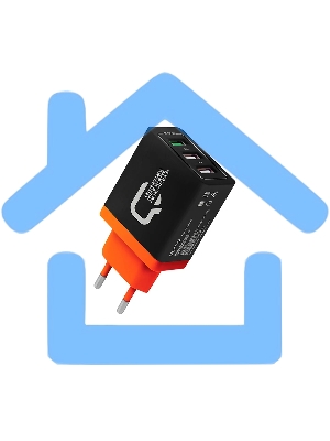 Сетевое зарядное устройство Qumo Quick Charge 3.0 3 USB (Charger 0019), 3 USB, 4.2A, 1 USB (QC 3.0, FCP, AFC) + 2 USB 2,1A, черный