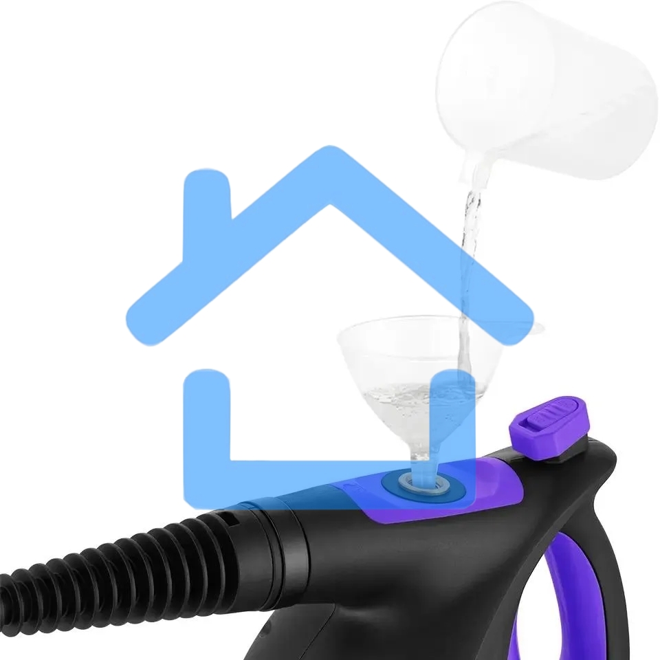 Пароочиститель ручной Kitfort КТ-9195 1050Вт черный/фиолетовый