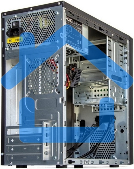 Компьютерный корпус Foxline FL-628-FZ450R-U32-S черный, с блоком питания 450Вт mATX case, w/PSU 450W 12cm, w/2xUSB 2.0, w/2xUSB 3.0 w/pwr cord, w/o FAN, E-lock support