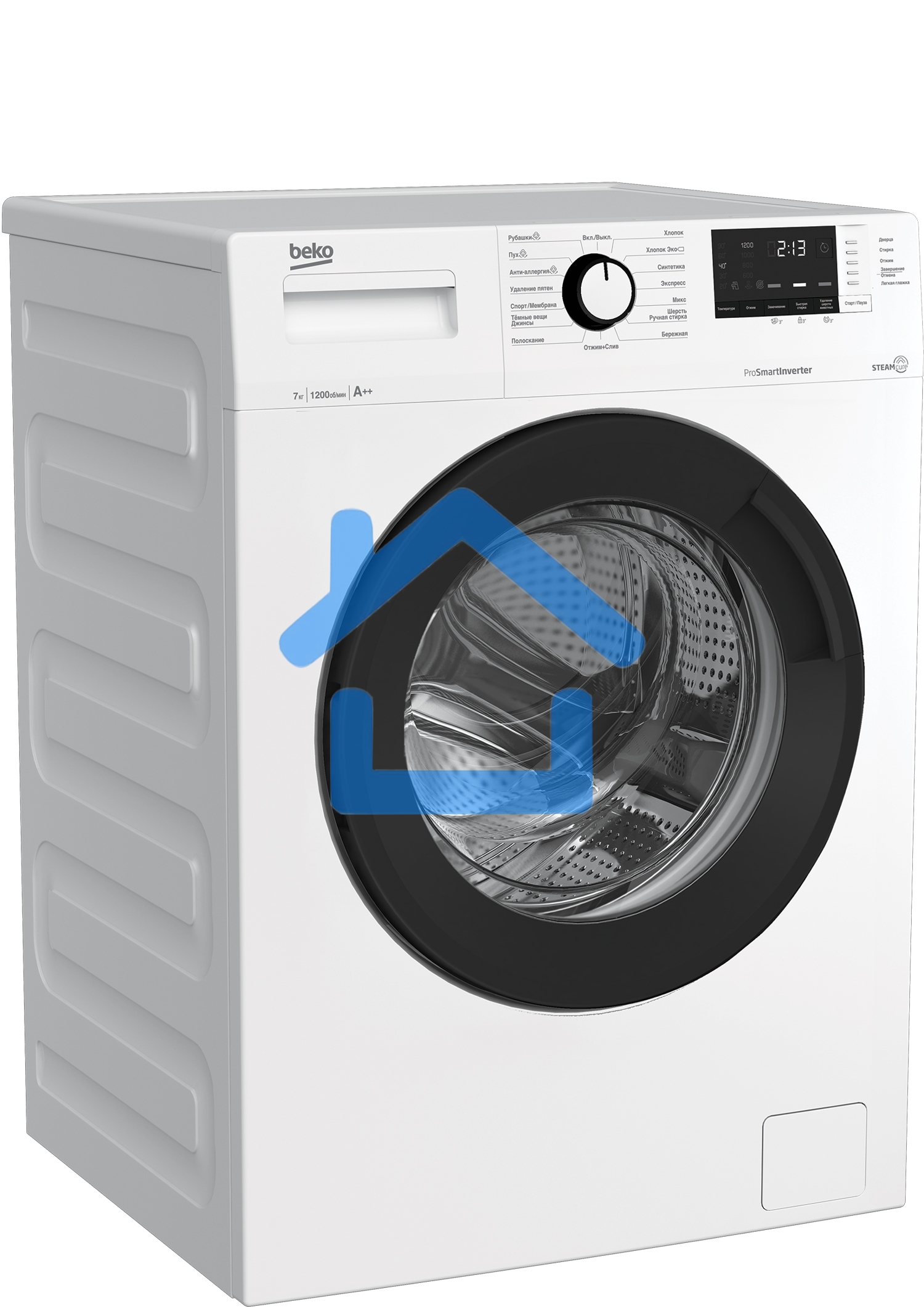 Стиральная машина Beko WSRE7612XAWI белый загрузка фронтальная 7 кг, 1200 об/мин., класс: А