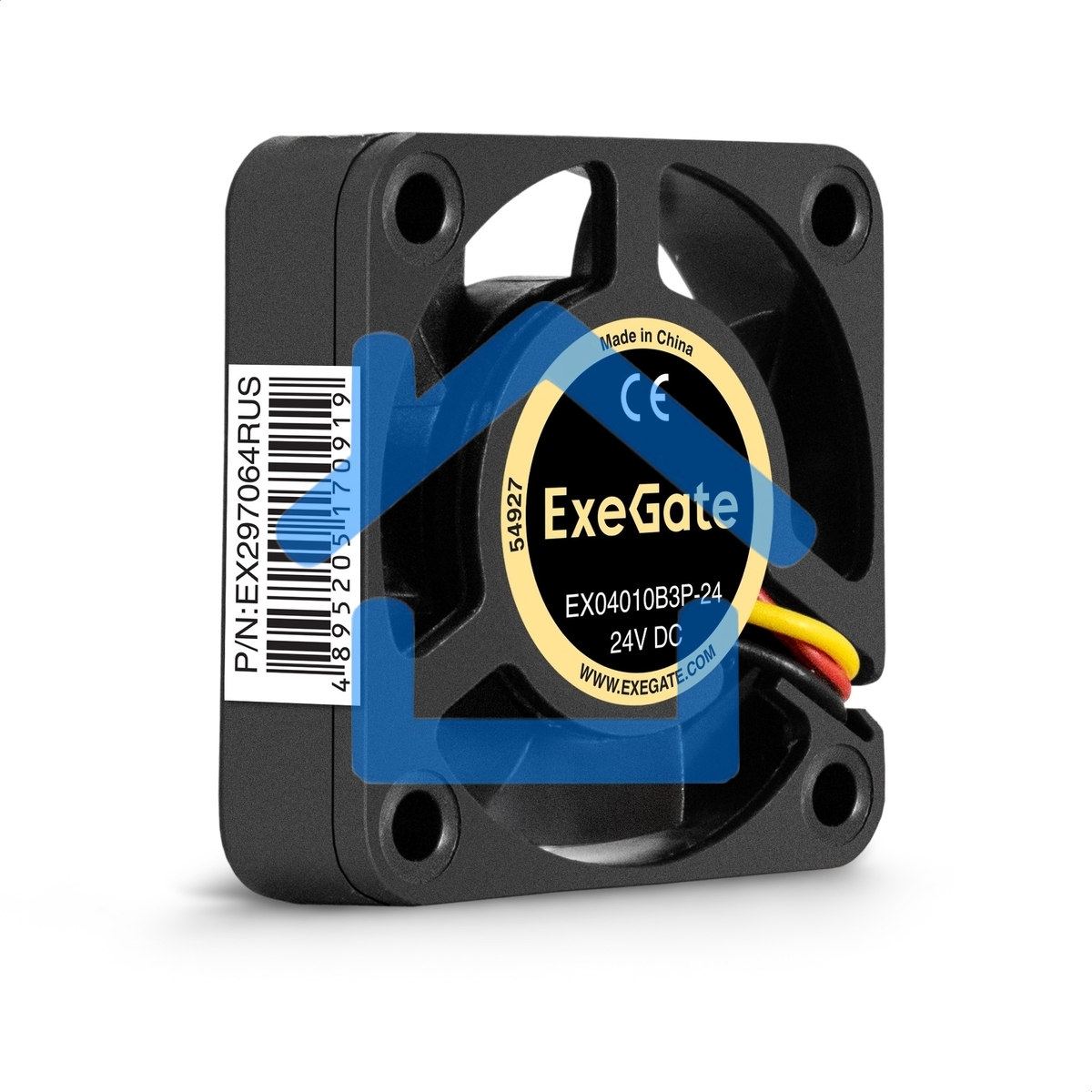 Вентилятор для корпуса ExeGate EX04010B3P-24 черный, 40 мм, 7500 об/мин, 38.5 дБ, 3 pin