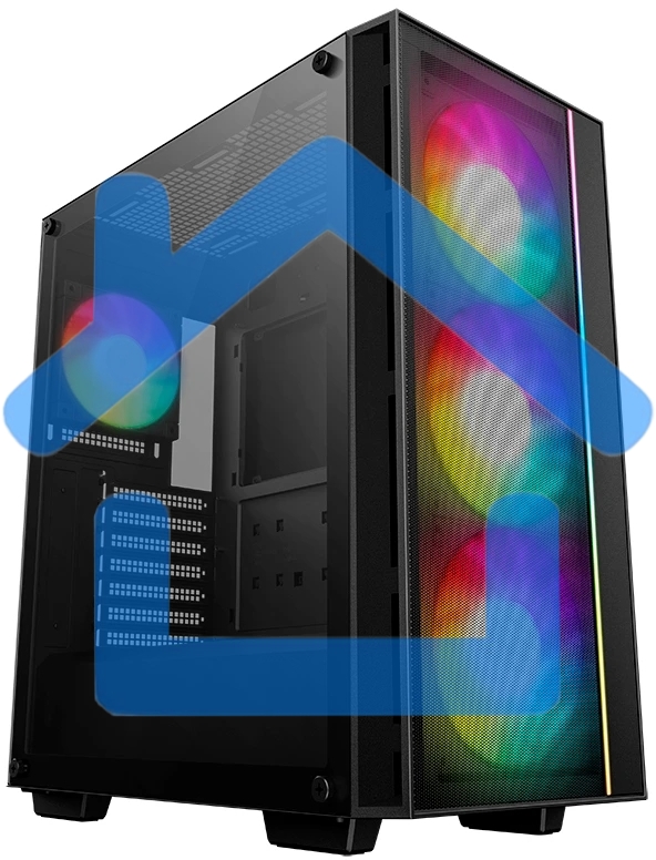 Компьютерный корпус Deepcool MATREXX 55 MESH V4 без БП, боковое окно (закаленное стекло), 3xARGB LED 140мм вентилятора спереди, 1xARGB LED 120мм вентилятор сзади, черный, ATX